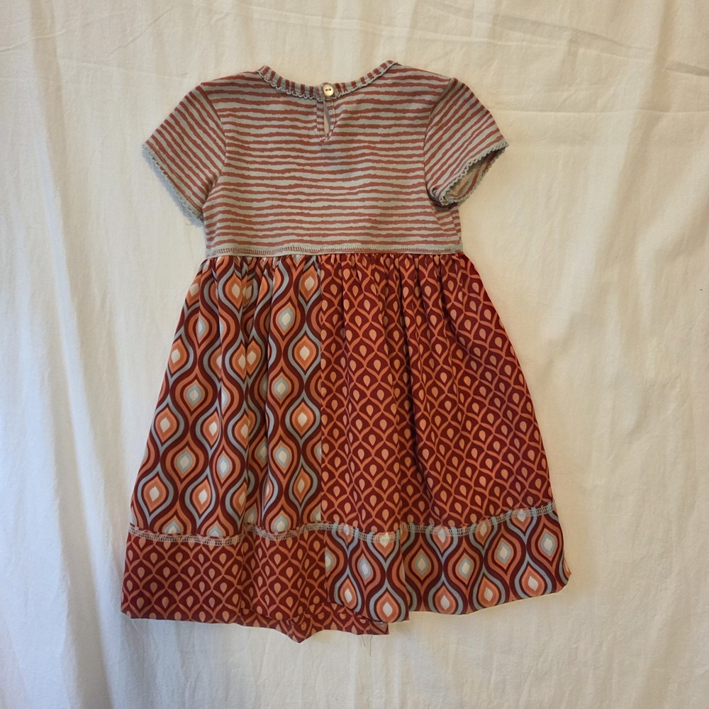 Bonnie Jean Toddler Girls Floral Red Peach Blue Dress‎ 3T - Picture 5 of 8
